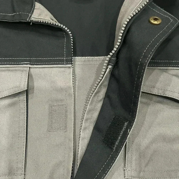 [L] Vtg Dickies Light Canvas Two Tone Workwear Industry Jacket trucker Barn Coat - Picture 13 of 14